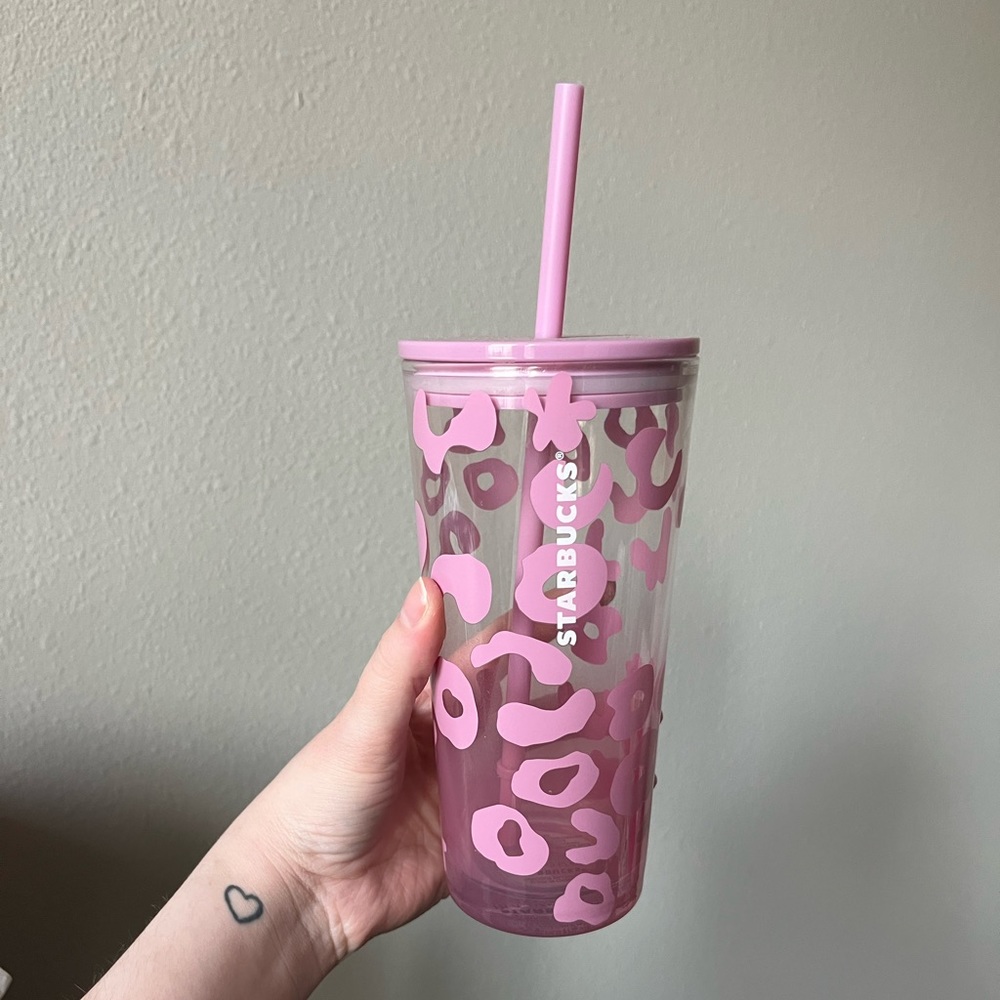 NWT RARE Starbucks Grande Pink Leopard Print Cup